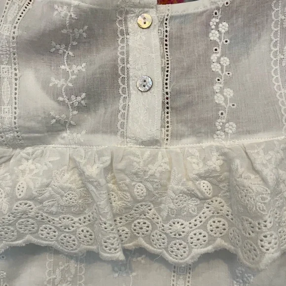 NWT ⭐️ Ellison Off White Eyelet Lace Shift Dress Size Small - Picture 14 of 16